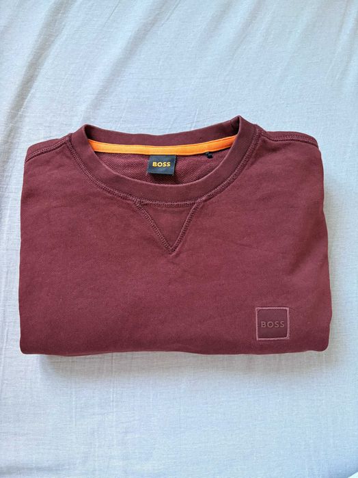 Bordowa bluza męska basic elegancka casual na co dzień Hugo Boss