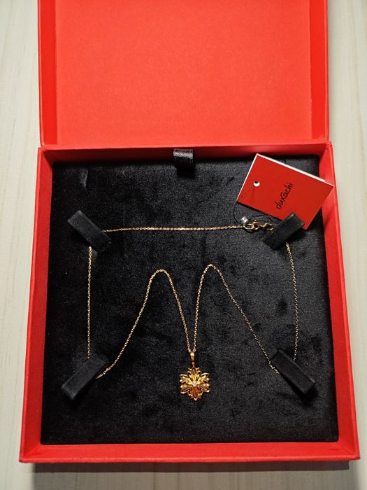 кольє “Edelweiss” срібло 925, позолот - платина 24К,  діамант