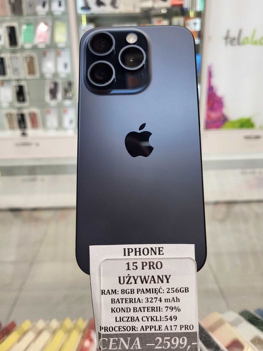 Iphone 15 Pro 256GB Bat 79% Telakces Felicity *Raty 0%