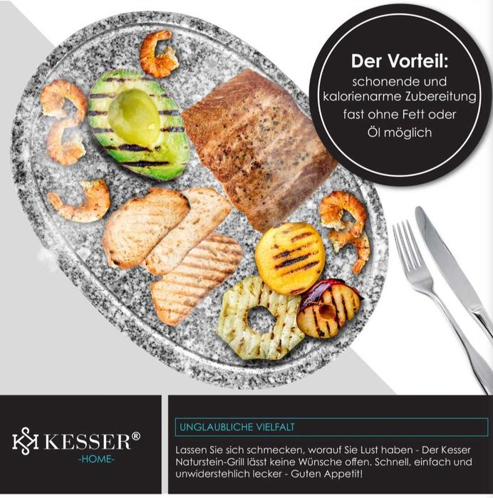 Grill Elektryczny Raclette na 8 osób płyta kamienna KESSER 900W