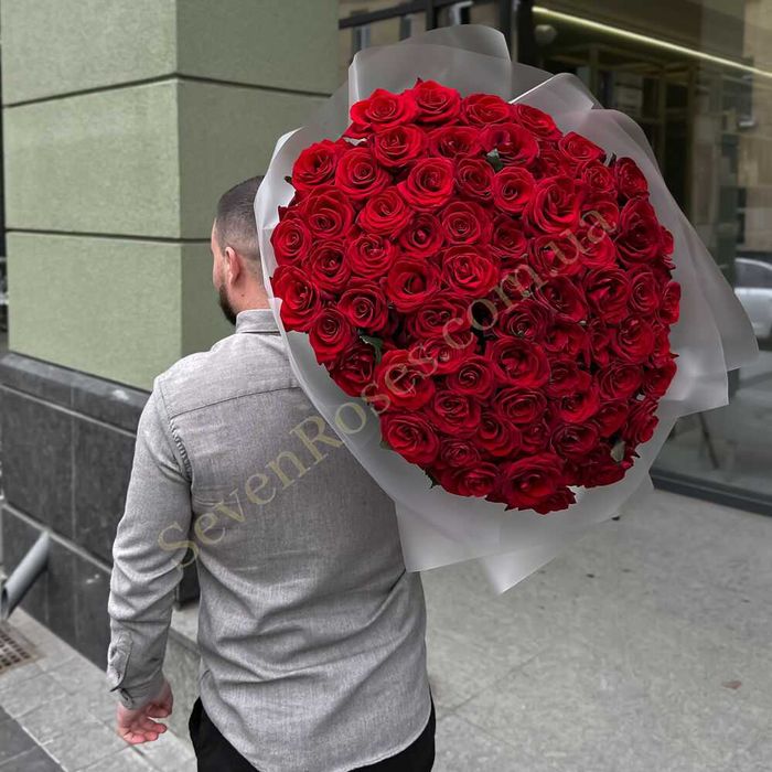 КВІТИ, БУКЕТИ З ТРОЯНДИ 25шт / 51шт / 101шт / 151шт ..