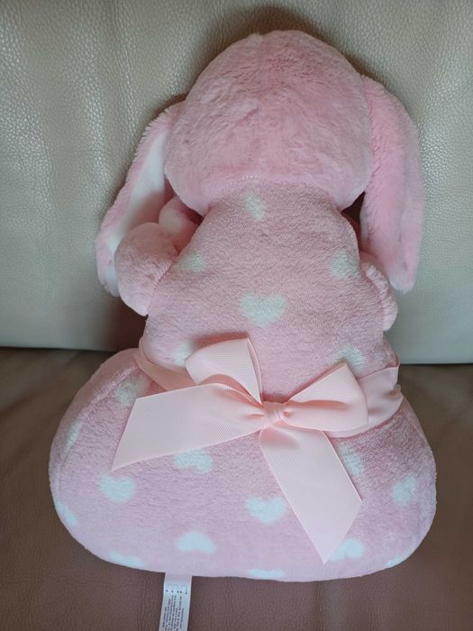 Manta e Almofada Peluche rosa para Bébé