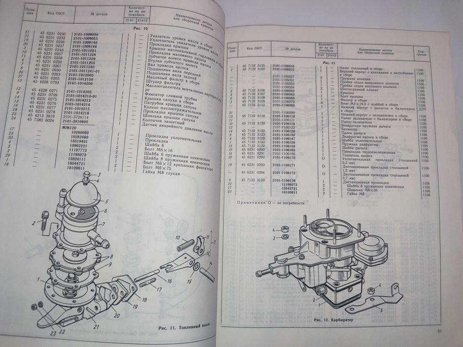 Каталог деталей автомобилей АЗЛК-2141 и АЗЛК-21412