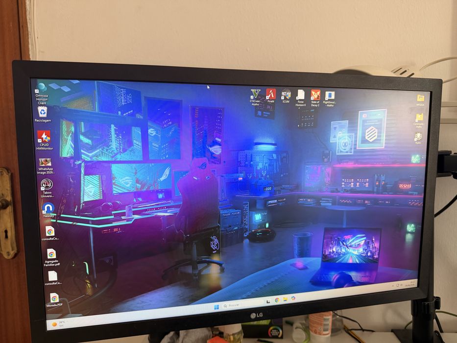 2 Monitores LG + Braço Duplo VESA – Excelente Estado