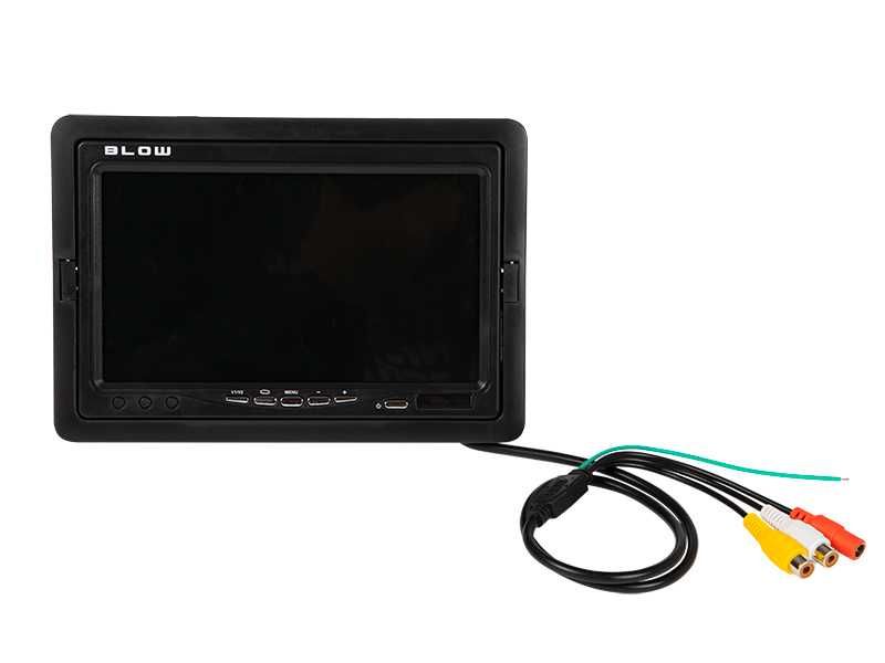 Wyświetlacz 7" LCD TFT  z 2 wejściami AV 12/24V do kamery cofania itp.