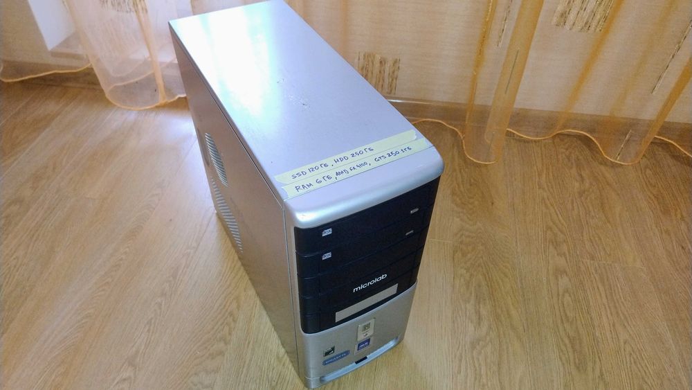Комп'ютер: AMD-FX4100, RAM-6GB, SSD-120GB, HDD-250GB, GTS250-1GB, Windows 10 PRO