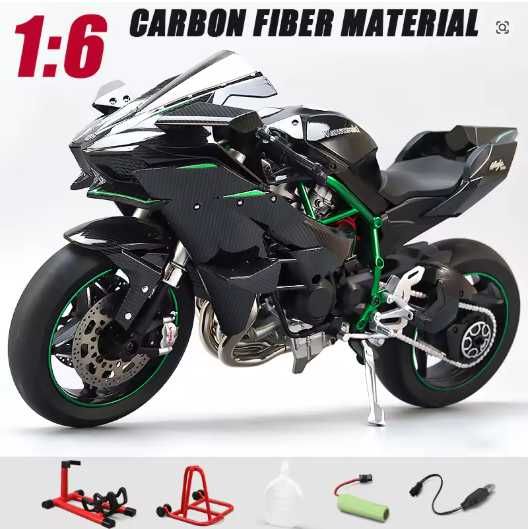 Kawasaki Ninja H2R model w skali 1:6- LED, Dymienie, dźwięki silnika