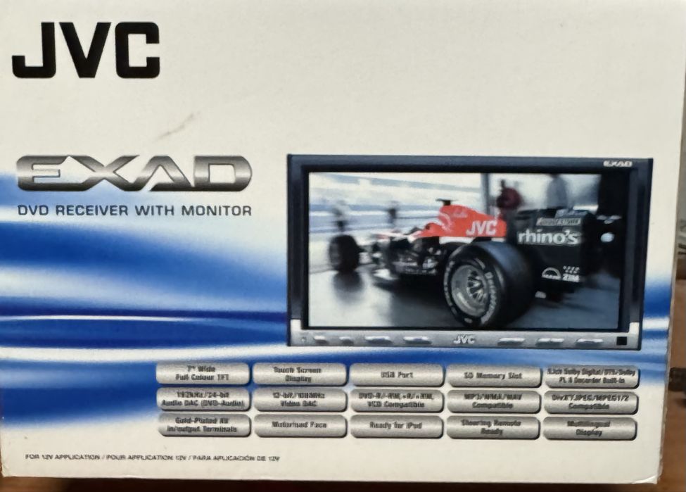 Auto radio 2din JVC KW-AVX800 basculante DVD com comando