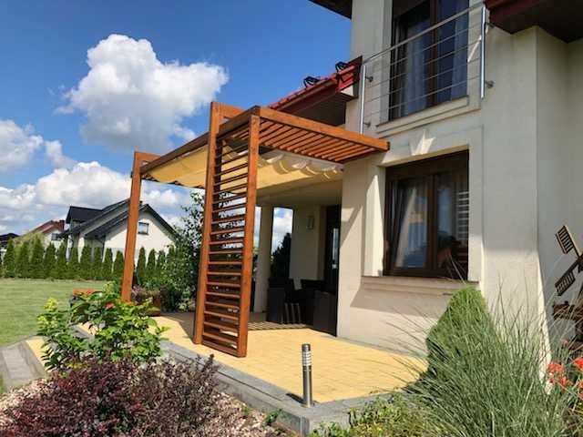 Dach rzymski materiałowy roleta zewnętrzna tarasowa do pergoli