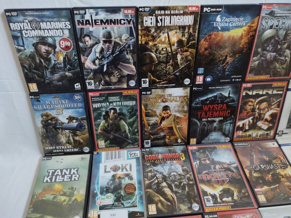 Gry komputerowe PC na płytach DVD FPS RPG zestaw 24 szt.