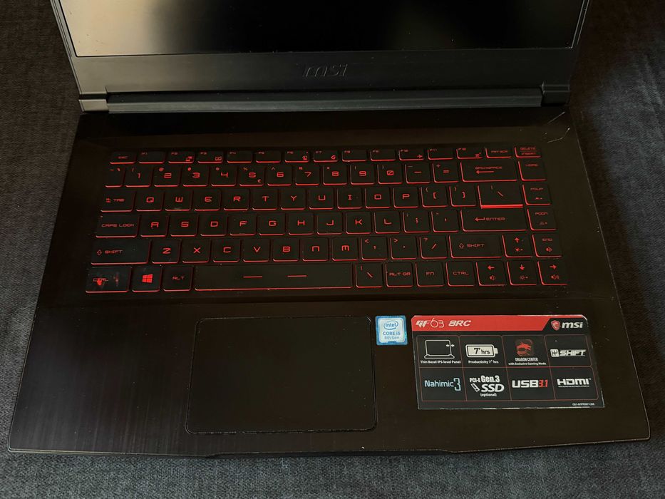 Laptop 15,6 MSI GF63 i5-8300H / 16GB / 480GB NVMe / GTX 1050 / Win10