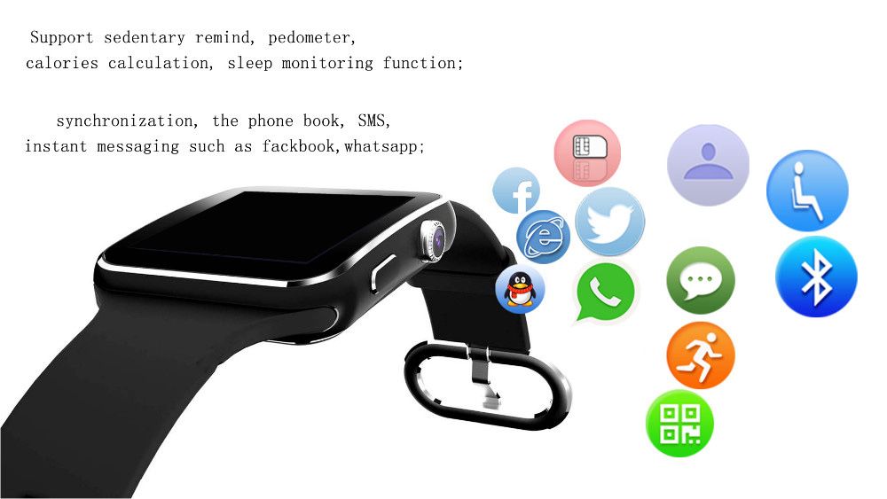 Smartwatch Relógio com Suporte Cartão SIM e Micro SD