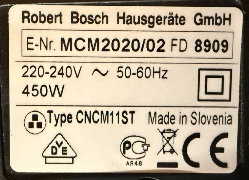 Robot de cozinha Bosch MCM2020 450W com caixa e acessórios
