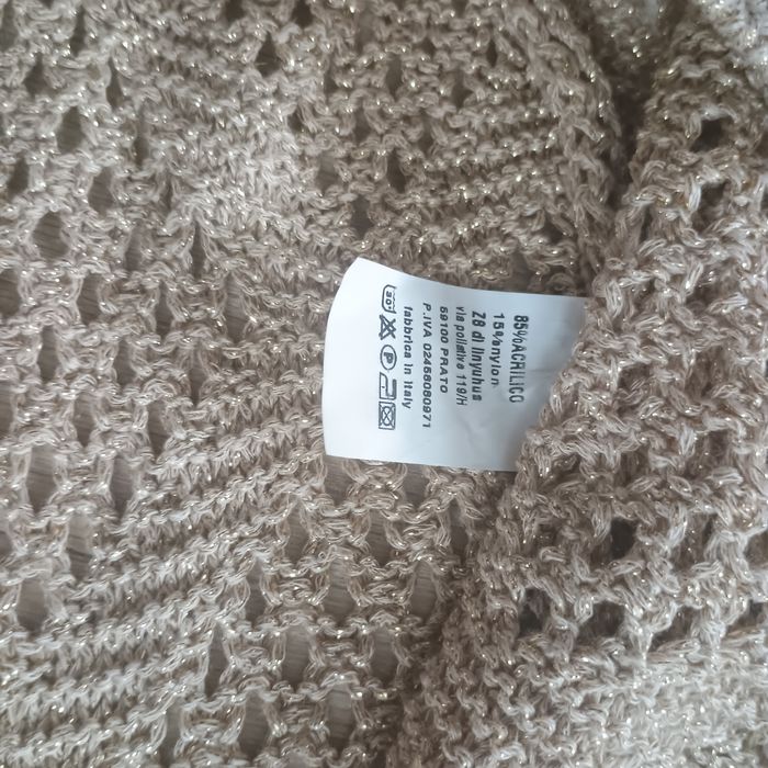 Włoska złota narzutka dzianinowa XL r