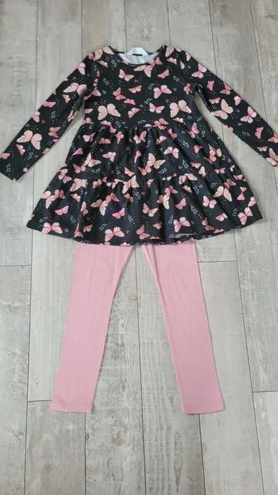 H&M komplet sukienka + legginsy 7-8 lat jak nowy