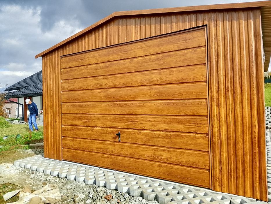 Garaż 4x5 drewnopodobny garaże blaszane blaszak