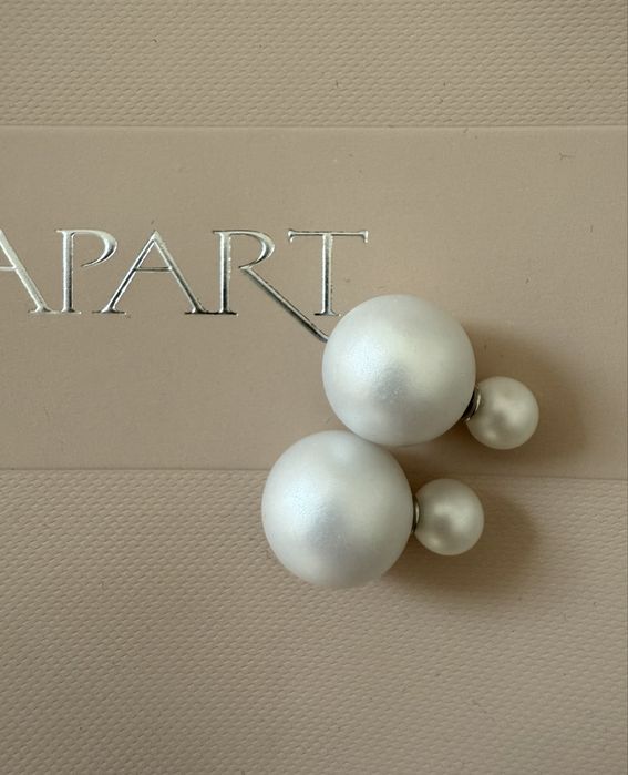 Kolczyki kulki perły dwustronne double ball eleganckie klasyczne