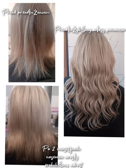 Fryzjer Promocja na przedłużanie włosy naturalne 1000zł usługa w cenie