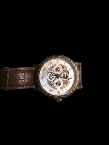 Męski Zegarek Christ Automatik Skeleton Mechanizm Przeszklony Skóra