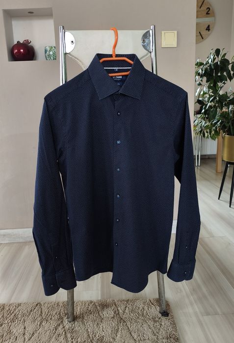 granatowa koszula pawo slim fit 39
