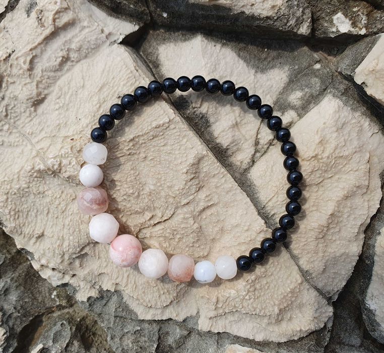 Bransoletka MILEE z kamieni naturalnych opal (3 rodzaje) i onyks