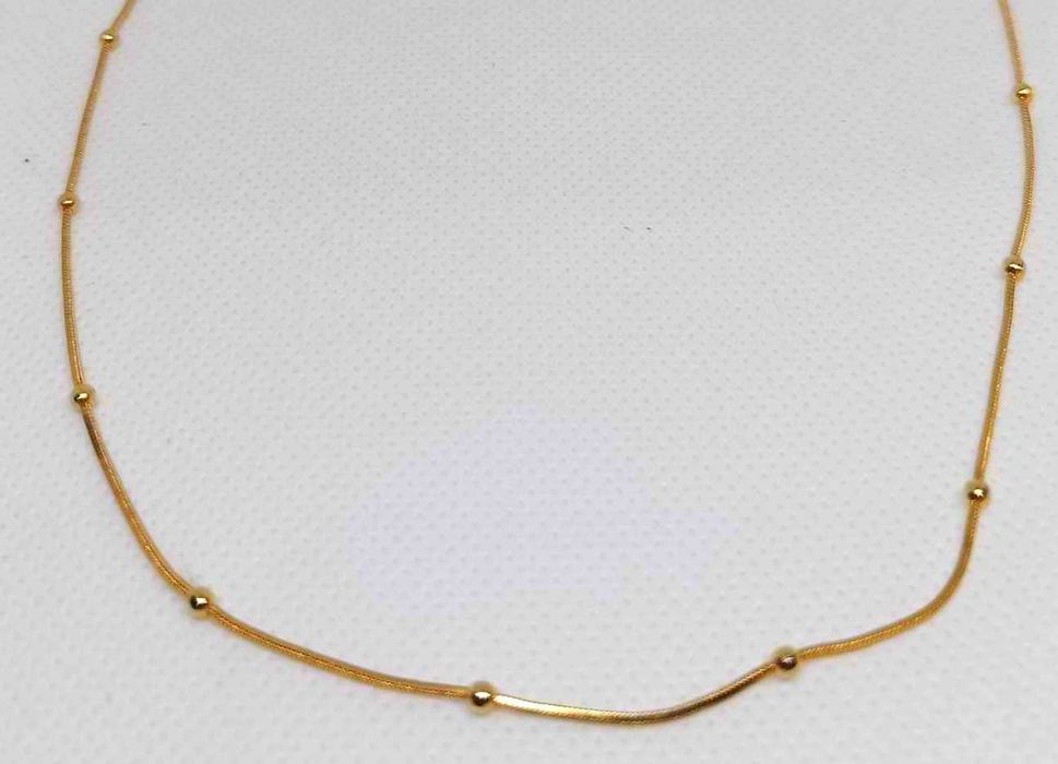 Pozłacany łańcuszek, żyłka z kuleczkami, kuleczki