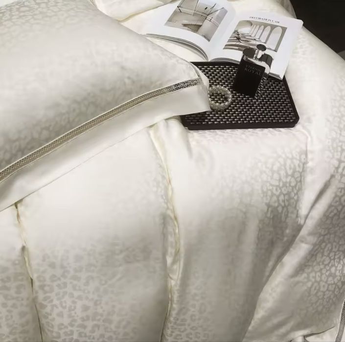 Тенсел_постільна білизна_молочний леопард