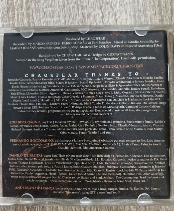 Chaosfear CD Image of Disorder