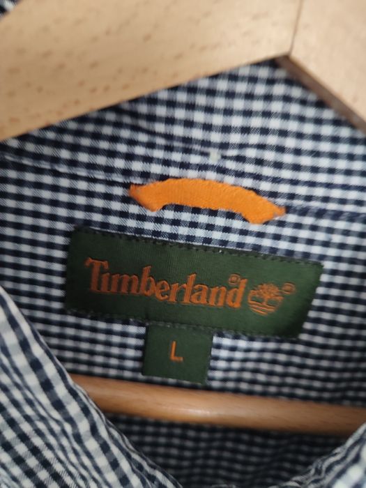 L Timberland koszula męska kratka granatowa