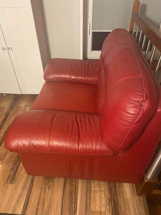 Skórzany fotel czerwony Helvetia BFM
