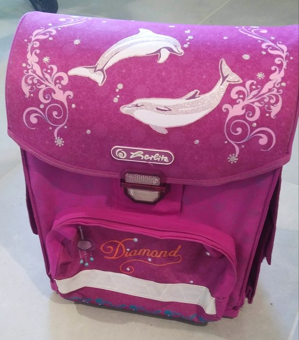 Tornister plecak Herlitz różowy z delfinami