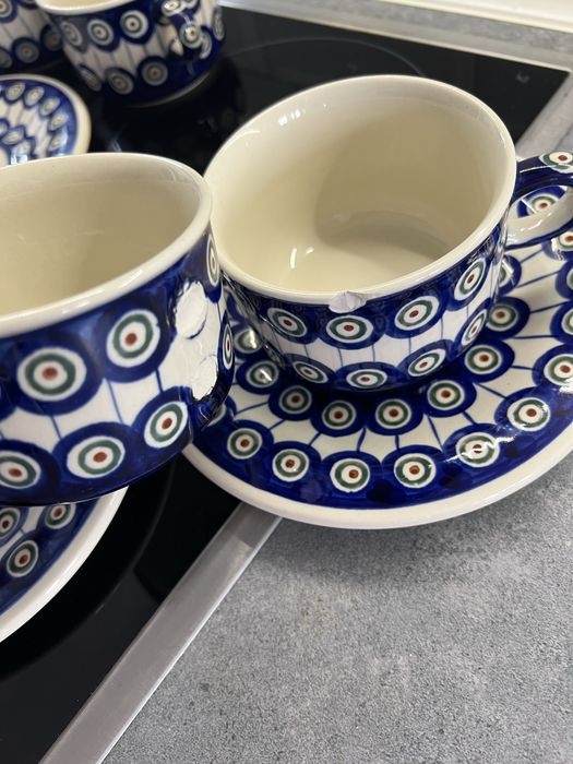 Porcelana Bolesławiecka Zestaw Bulionówka + Talerzyk