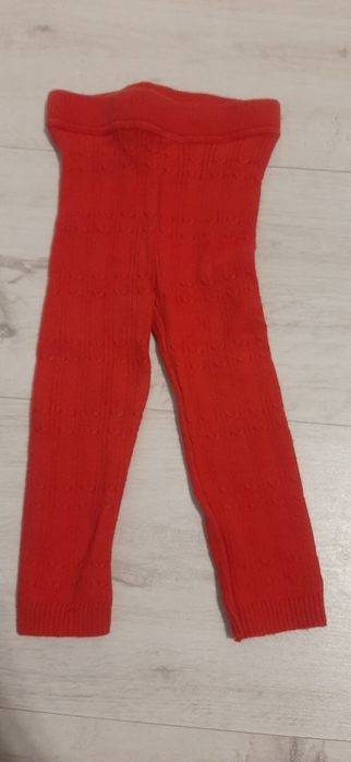 Ciepłe na zimę jesień legginsy rajstopowe getry r. 9-12 m-cy, 74-80