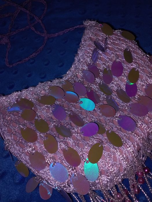 Torebka cekiny fioletowa