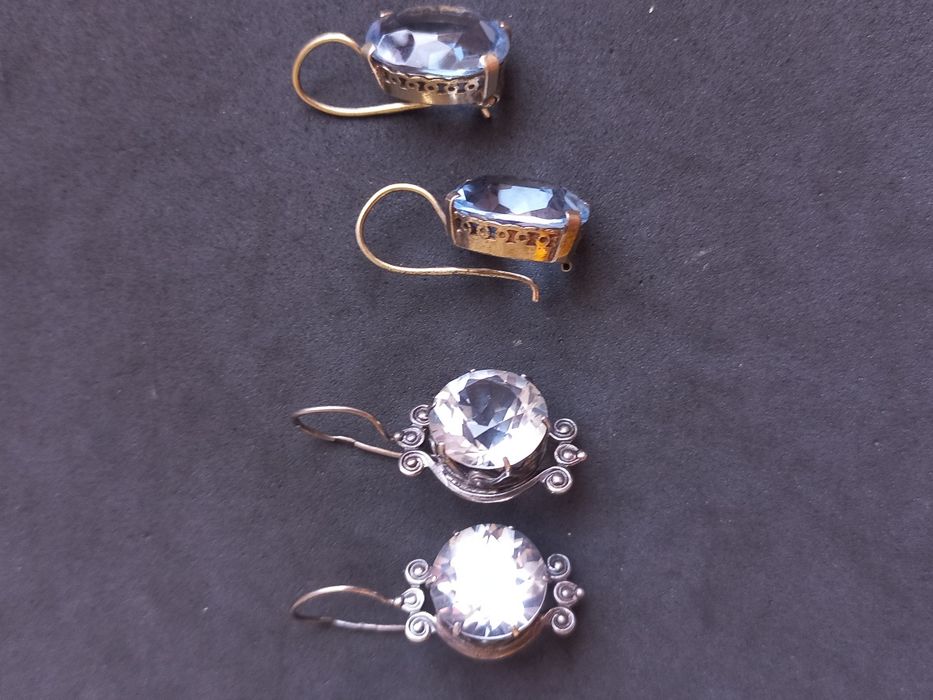 Серьги серебро 875проба звезда