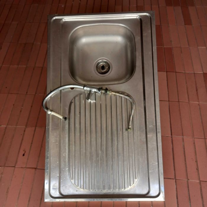 Banca lava loiças inox,c/torneira