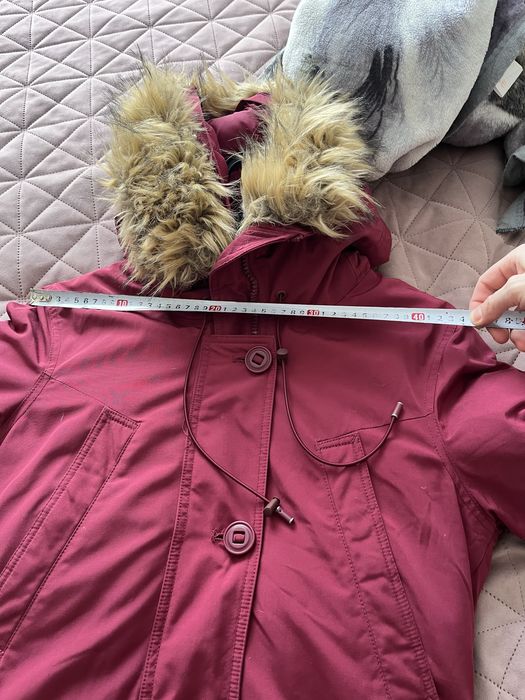 Пуховик куртка пальто жіноча super dry бордова 42-44 розмір
