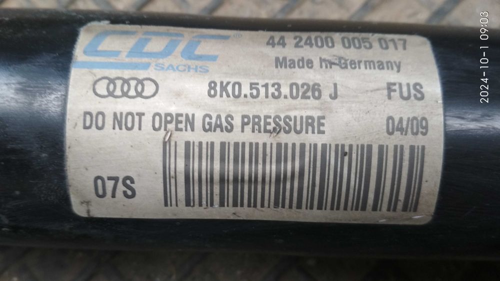 Амортизаторы SACHS    AUDI