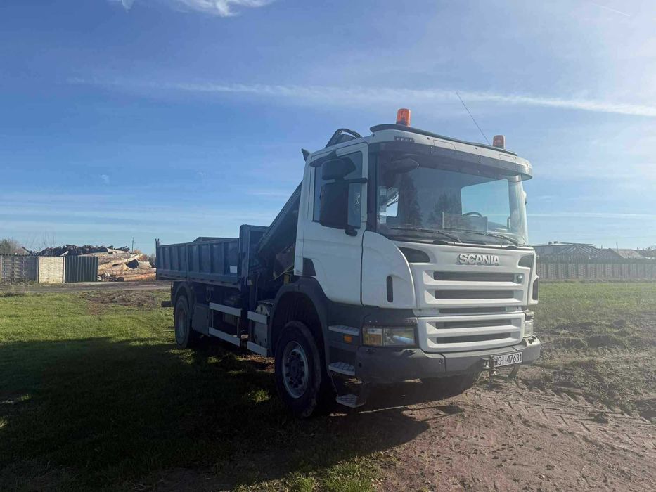 SCANIA 4x4 P340 wywrotka + dźwig