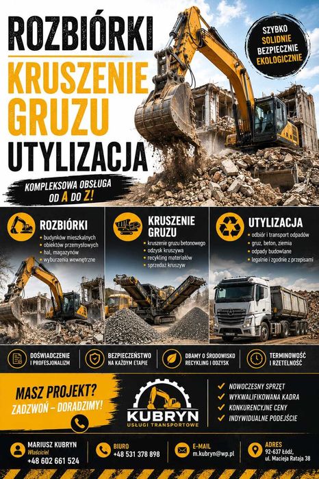 Piach * Ziema * Kruszywa * Transport * Sprzęt Ciężki * Odbiór Odpadów