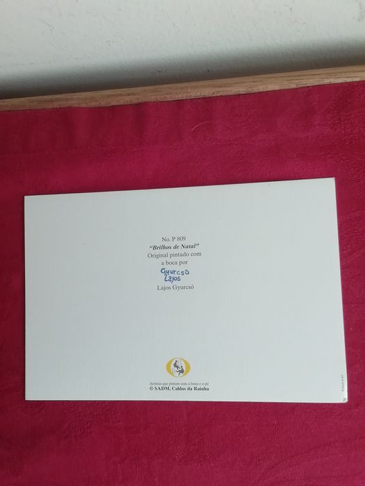 Postal de Natal, pintado com a boca