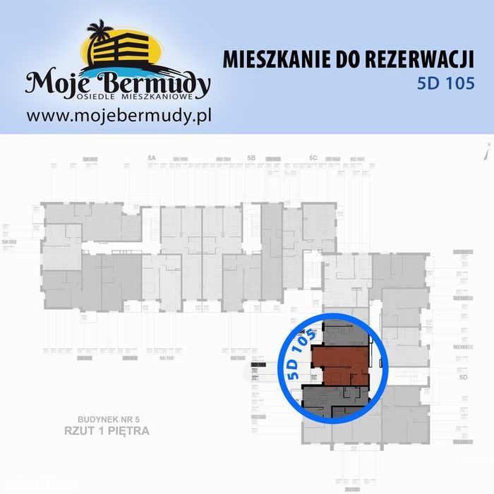 2 pokoje 46,89m²- nowe mieszkanie Gorzów Wlkp. - Wawrów , Moje Bermudy