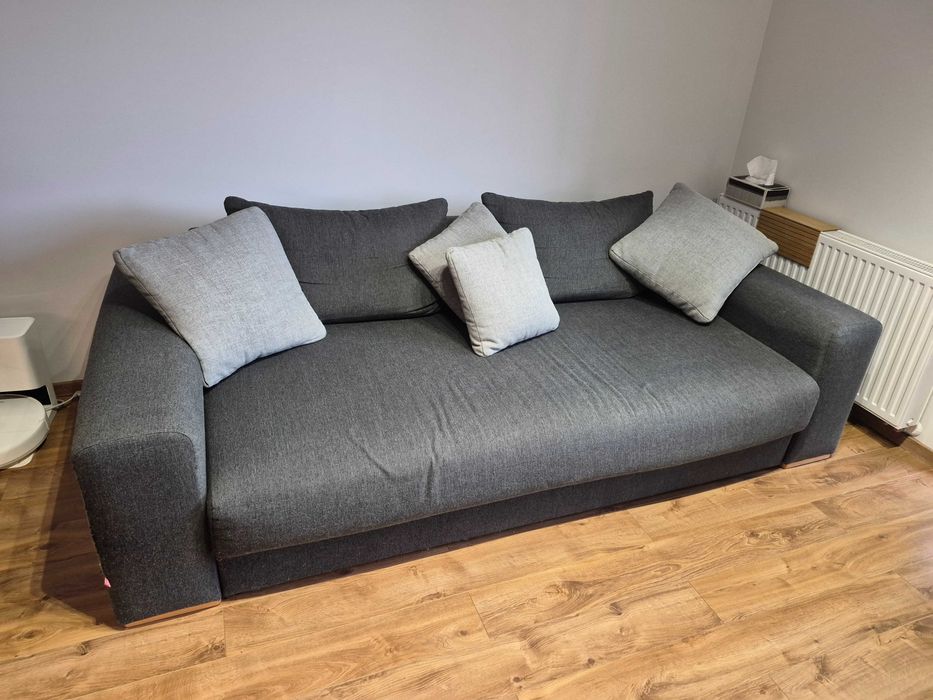 Duża szara rozkładana sofa BRW