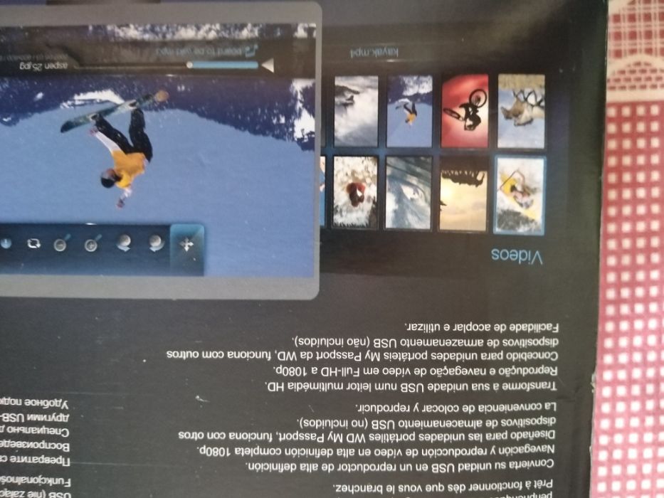 aparelho para ver as suas fotos,filmes,musicas