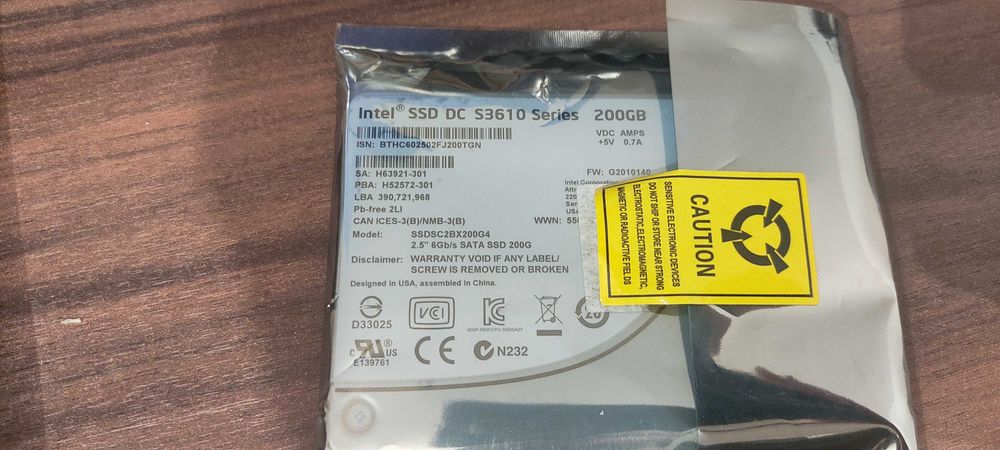 SSD Intel DC S3610 200GB Enterprise - Saúde 100%