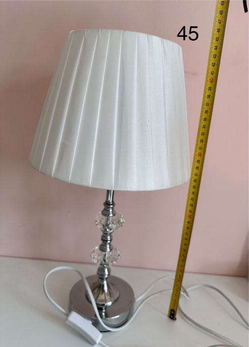 Lampka nocna glamour z krysztalami srebrna