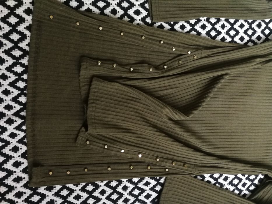 Tunika rozcięcia dżety ćwieki khaki