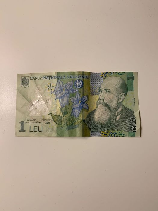 Rumuński banknot 1 leu wykonany z polimeru