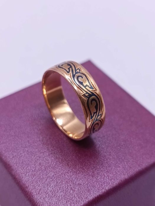 Złoty Pierścionek Złota Obrączka Zdobienia R.17 Złoto PR585 322/03/26s