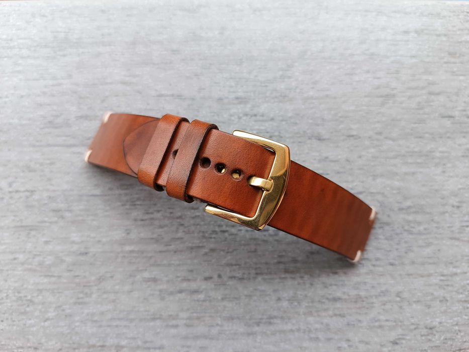 Skórzany pasek zegarka light brown 22 mm